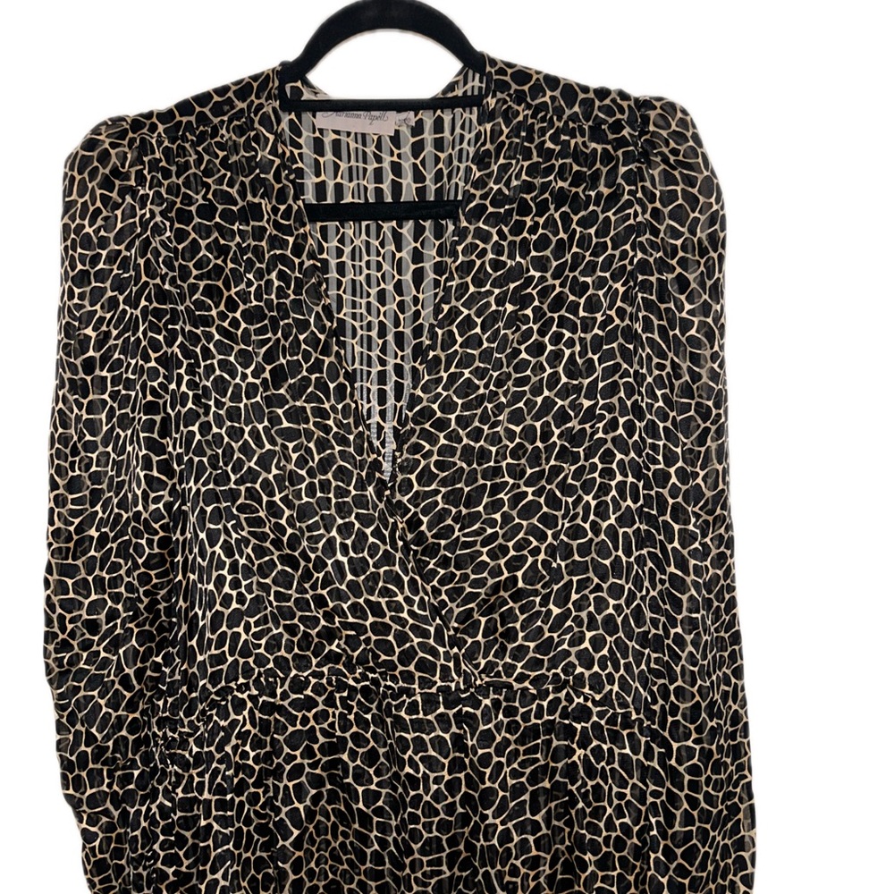 Adrianna Papell Leopard Silk blouse